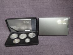 A Royal Mint United Kingdom 2008 Family Silver Collection, 5 coins, 1889/5000 in case with outer box