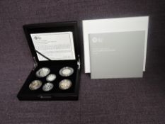 A Royal Mint 2014 United Kingdom Silver Piedfort Proof Coin Set, six coins no 0043/2014 in case with