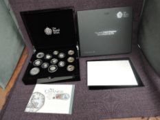 A Royal Mint 2017 United Kingdom Silver Proof Coin Set, Treasure For Life, 13 coins, 1p-£5, 0093/