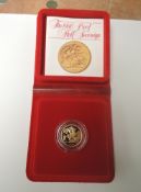 A Royal Mint 1980 Proof Gold Half Sovereign with box & certificate