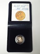 A Royal Mint 1982 Proof Gold Half Sovereign with box & certificate