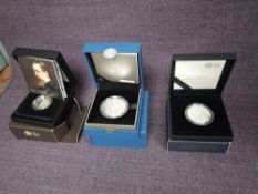 Three Royal Mint Silver Proof Piedfort Coins, Five Pounds 2012 The Queens Jubilee, Five Pounds