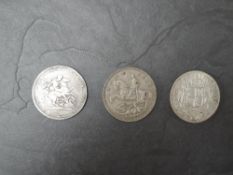 Three Silver GB Crowns, 1820, 1935 and 1937