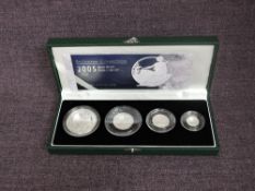 A Royal Mint United Kingdom Britannia Collection 2005 Silver Proof 4 Coin Set, £2, £1, 50p & 20p