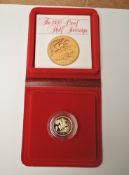 A Royal Mint 1980 Proof Gold Half Sovereign with box & certificate