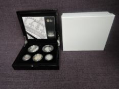 A Royal Mint 2010 United Kingdom Silver Piedfort Proof Coin Set, five coins no 0521/2500 in case