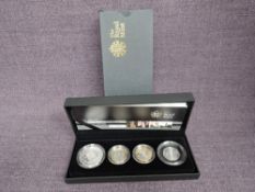 A Royal Mint United Kingdom 2009 Silver Proof Piedfort 4 Coin Collection including Kew Gardens