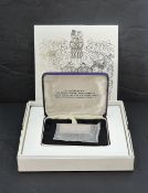 A hallmarked Britannia silver tablet, by Sandhill, produced to commemorate The Royal Silver