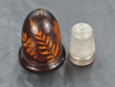 A George V silver thimble, of slightly larger than normal proportions, marks for Chester 1912, maker