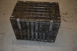 A modern wicker picnic hamper