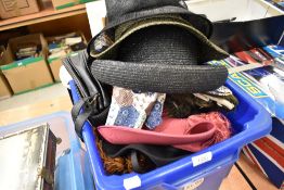A selection of ladies hats and textiles