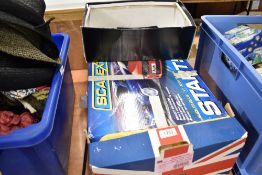 A shelf of mixed Toys including Scalextric Audi Set, Dapol Accessories etc