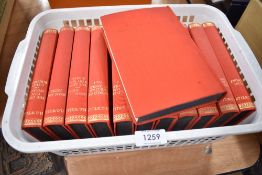 A set of library volumes and literature by H.G Wells