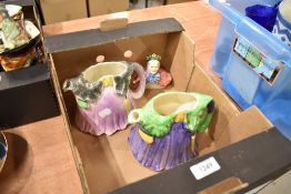 20th century figural tea pots both Little Old Lady design both in good condition