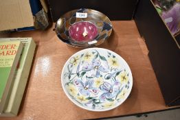 20th century studio pottery including hand painted floral bowl and lustre glazed porcelain bowl