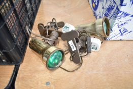 A pair of mid century clip on lights or lamps