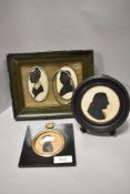 A selection of Victorian silhouettes including framed pair Richard Newton Bennett Chief Justice