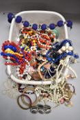 A large selection of costume jewellery necklaces etc