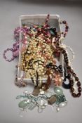 A selection of costume jewellery necklaces, mainly modern