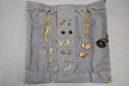 A soft bag of necklaces, earings etc