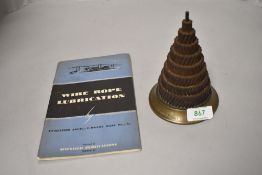 A souvenir keepsake of industrial wire rope from the Sydney Harbour Bridge dated 1925 with booklet