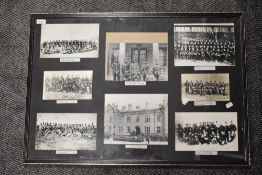A framed and glazed Montage of eight Reproduction Victorian Photographs of Lancashire Regiments