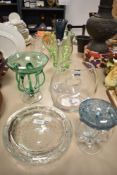 A selection of art glass including German designed and hand blown 'Saphira' vase and coloured