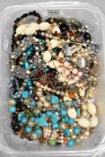 A selection of costume jewellery necklaces etc