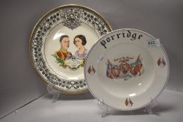 Two early 20th century coronation plates including God save the King and 1930 visit to Canada