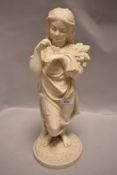 Victorian parian ware figure by Copeland R J Morris of the Young Naturalist