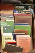 A box of books of Cricket, Scottish Highland and cookery interest also included are several