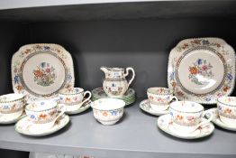 A part tea service by Copeland Spode in the Chinese Rose pattern