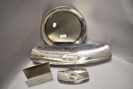 Four pieces of 20th century Lakeland Arts and Crafts metal wares by Keswick school of industrial