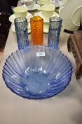 Four pieces of 1960s art glass, Possibly Geoffrey Baxter for Whitefriars, including tangerine nail