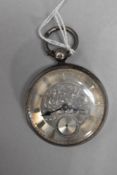 A silver key wound pocket watch marked Thomas Beatson, London no: 14489 to movement having Roman