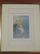 (20th century), a print, The Land of Story Books, 17 x 12cm, later mounted framed and glazed, 35 x