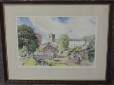 Hawarden (20th century British), a watercolour, Downham Bridge, signed, 33 x 50cm, mounted, framed
