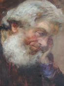 (19th century), an oil painting, old man's head, 50 x 40cm, framed, 72 x 62cm
