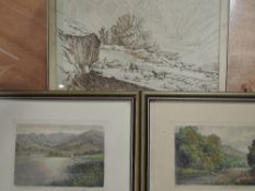 Rowbotham, (19th/20th century), after, a pair of prints, Lakeland landscapes, signed, 8 x 11cm,