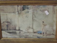 William Russell Flint, (1880-1969), bathers, 21 x 33cm, framed and glazed, 27 x 39cm