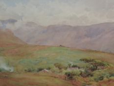 Cuthbert Rigby, (1850-1935), a watercolour, Scafell and the Serees from Ponsonby Park, signed bottom