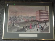 Helen Layfield Bradley (1900-1979), after, a print, Spring Lane, 38 x 56cm, mounted framed and
