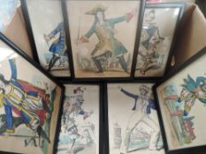 (20th), ten re-prints, theatrical 19th century, studies, inc Matthews Clown, each 20 x 20cm,