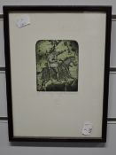 (20th century), a Ltd Ed print, Three Thousand Ways, blind stamped, 12 x 8cm, mounted framed and