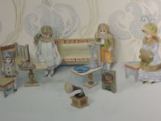 Audrey Johnson, (1919-2005), an oil painting on board, The Visit, dolls house, signed centre and