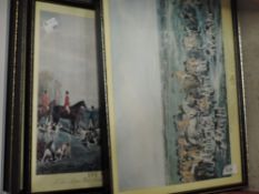 (20th century), a set of four re-prints, hunting, inc Her Majesty's Stag, 28 x 35cm, framed and