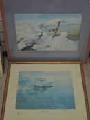 Frank Wootton, (1914-1998), after, a Ltd Ed print, Spitfire, signed and signed by Douglas Bader,
