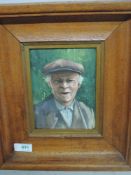 Ron Caygill, (20th century), portrait study old man, signed and dated 1982, 16 x 11cm, mahogany