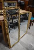 Three assorted gilt frame mirrors