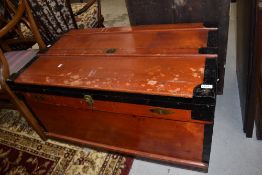 A vintage Marshall travel trunk, improved model with lining, looks in good order (contents NOT